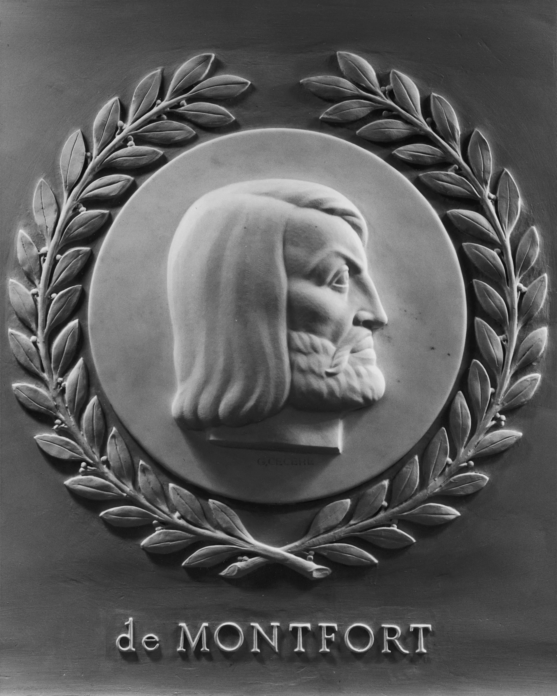 Relief portrait of Simon de Montfort